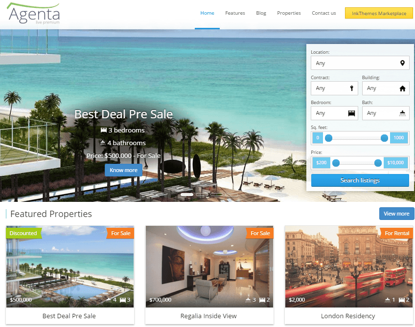 15 Best Real Estate WordPress Themes For Agents - InkThemes
