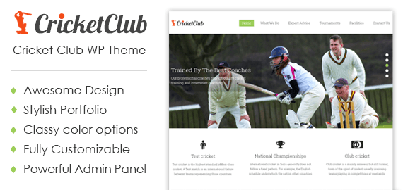 WordPress Theme For Cricket Club & Academy | InkThemes