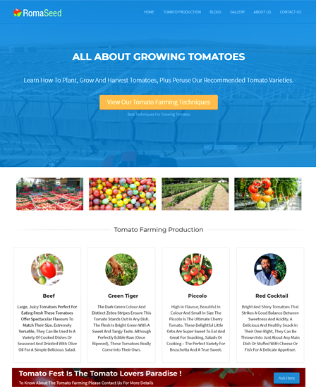 Roma Seed - Tomato Farming WordPress Theme & Template | InkThemes