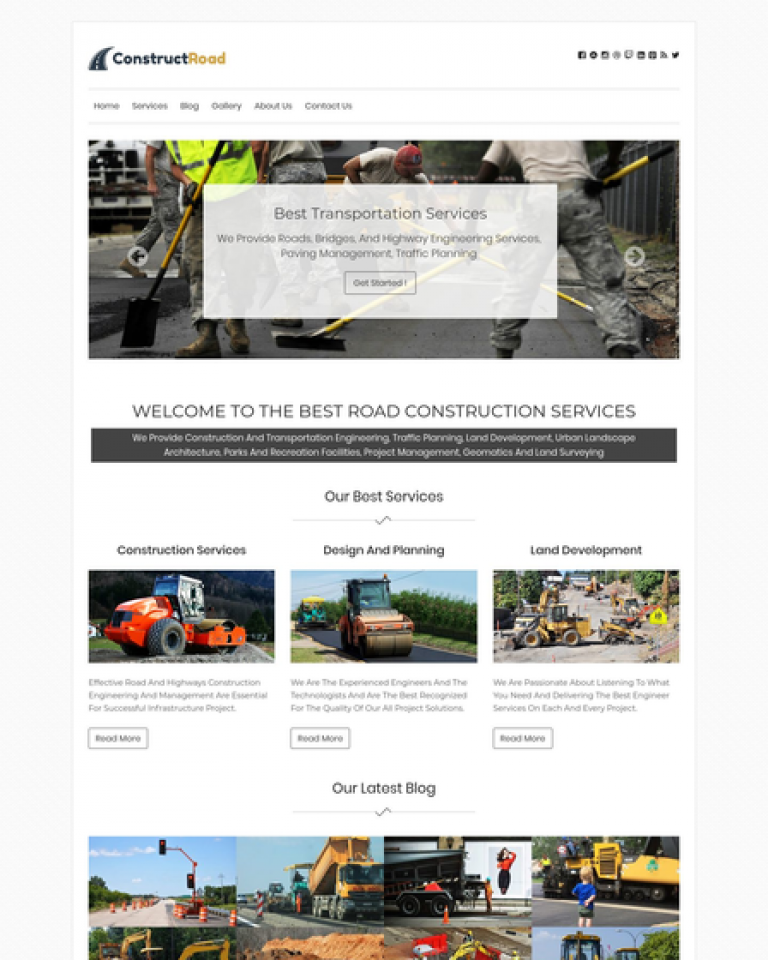 4+ Road Construction Website Templates For WordPress | InkThemes