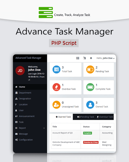 Advance Task Manager Script | InkThemes